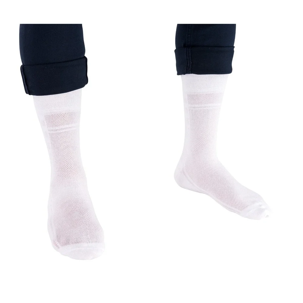 White  Breathable Mens Cotton Dress Socks Ultra Thin Socks 5 Pack, size 9-11